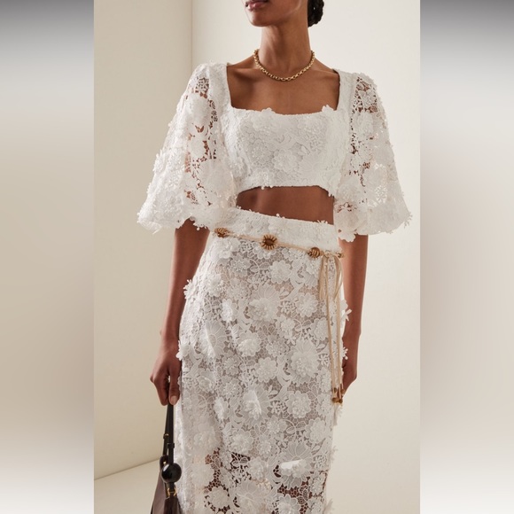 Zimmermann Raie Floral Lace Maxi Skirt Size 1 - Picture 13 of 15